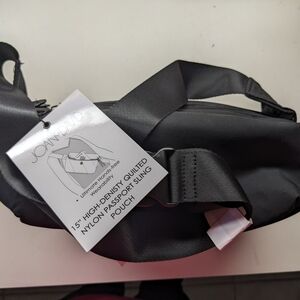 Joan and David quilted nylon sling pouch